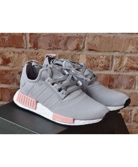 adidas nmd grey and pink cheap|ladies grey trainers size 5.